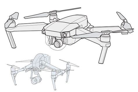 2 Pack-Mavic & Inspire vector drones | Vector drawing, Drone, Drone design