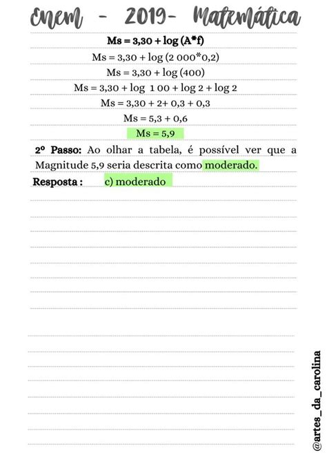 Enem 2019- Matemática - resolução | Matematica enem, Matemática, Enem