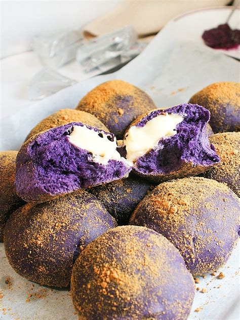 Ube Pandesal Filled with Creamy Cheese | Amiable Foods