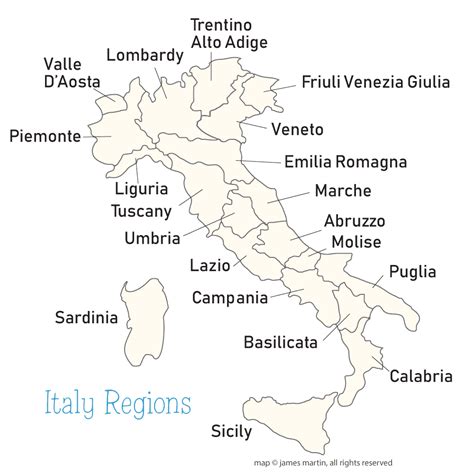 Italy Regions Map | Wandering Italy