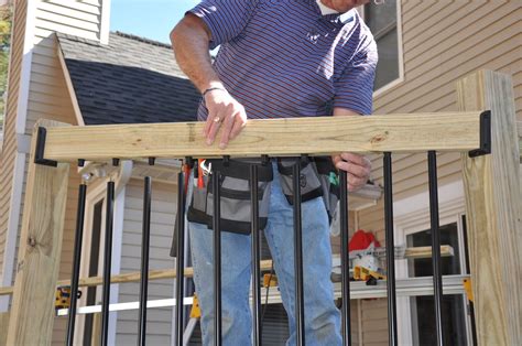 How To Build Deck Stair Railing With Metal Balusters