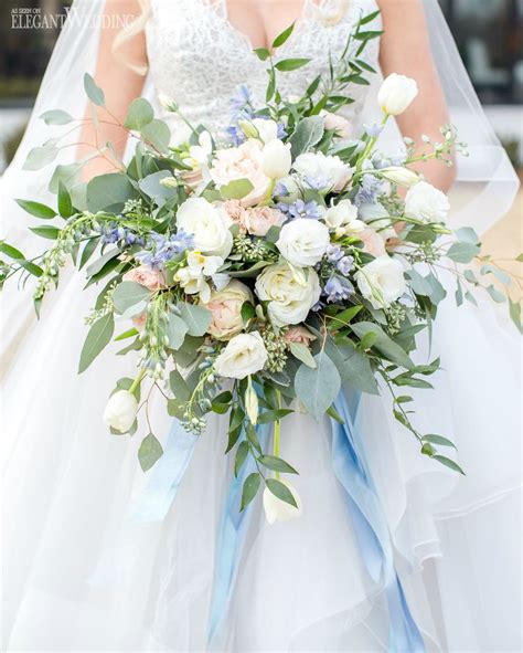 Dusty Blue Bouquet With Greenery | ElegantWedding.ca | Blue wedding ...