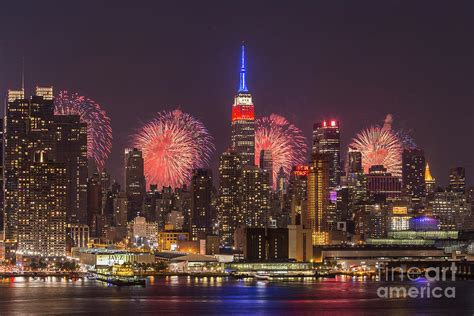 New York City Skyline and Fireworks I Photograph by Clarence Holmes ...