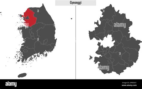 map of Gyeonggi state of South Korea and location on Korean map Stock ...