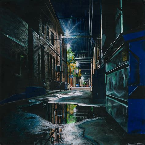 Tanner Bosma, Alley. Acrylic painting of an urban cityscape/alley at ...