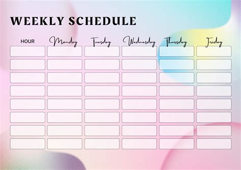 Cute Weekly Schedule Template