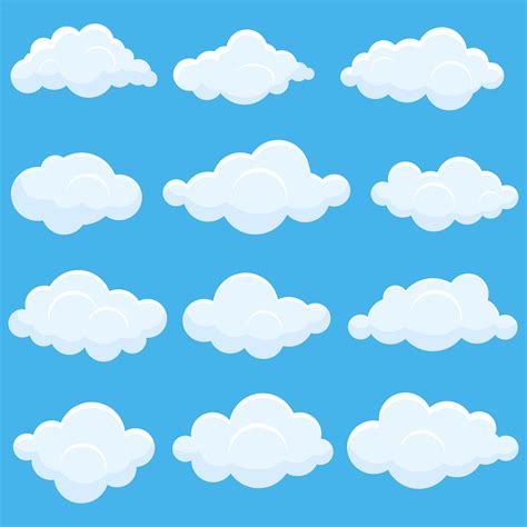 Set of white clouds 1269649 Vector Art at Vecteezy