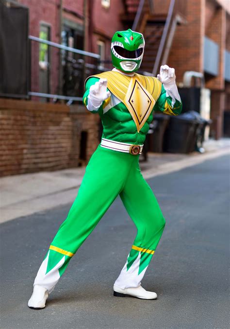 Mighty Morphin Power Rangers Cosplay Costume Green Ranger Jumpsuit For ...