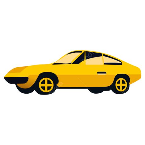 Simple Flat Hand Draw Cartoon Yellow Car Vector, Cartoon Yellow Car ...