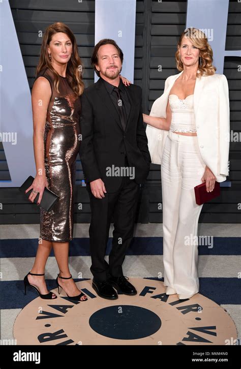 (left to right) Jill McCormick, Eddie Vedder and Laura Dern arriving at ...