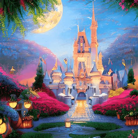 Disney by Thomas Kinkade Illustration Painting · Creative Fabrica