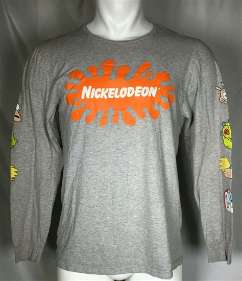 Nickelodeon Splat Logo 90s Cartoons Grey Longsleeve T… - Gem