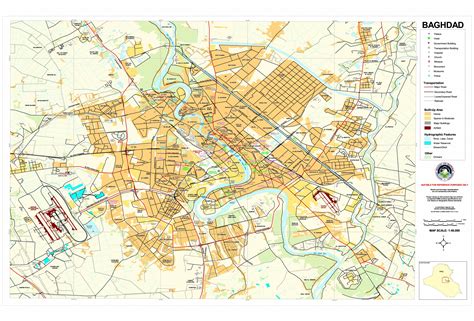 Large detailed road map of Baghdad city. Baghdad city large detailed ...