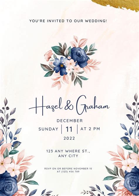 76+ Background Flower Wedding Card For FREE - MyWeb