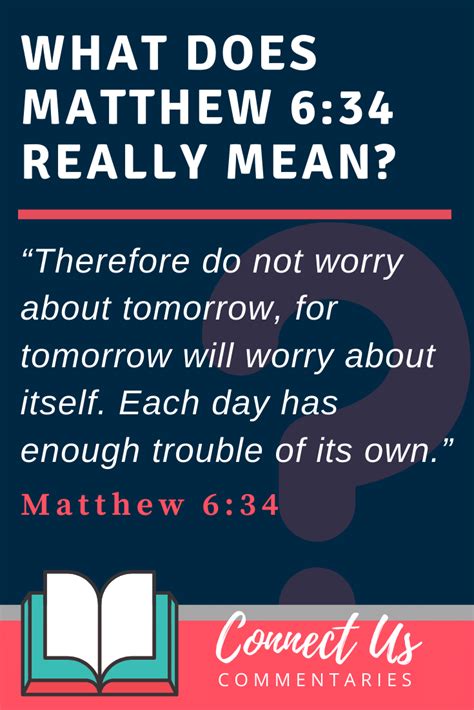 Matthew 6:34 Meaning of Do Not Worry about Tomorrow – ConnectUS