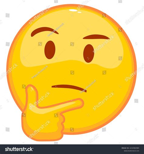 Emoji Thoughtful Emoticon Hmmm Emoji Doubt Stock Illustration ...