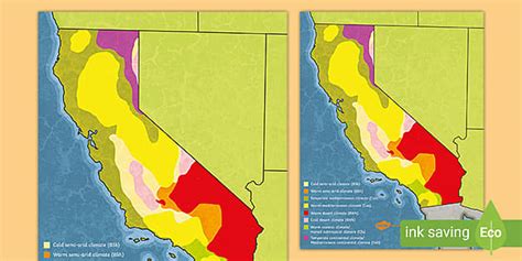 California Climate Map (teacher made) - Twinkl