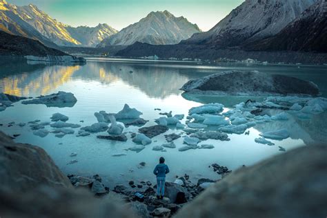 tasman river and tasman lake for sunrise - Destinationless Travel