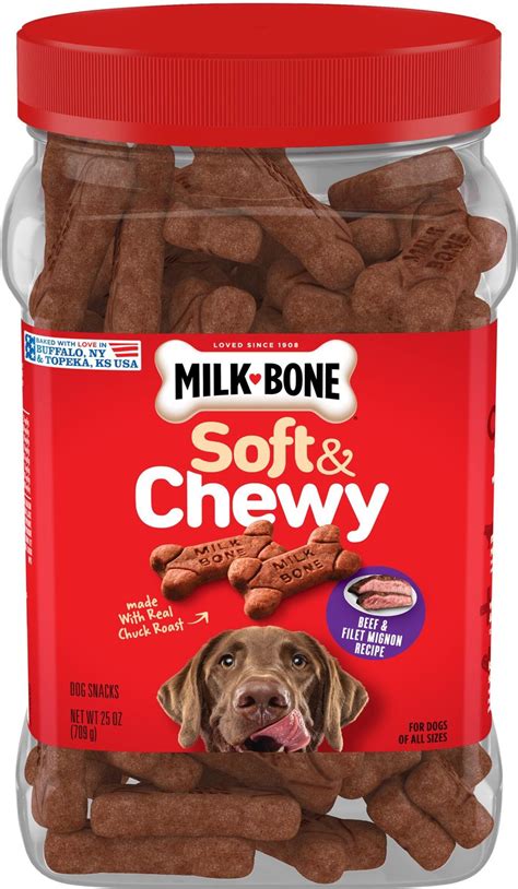 MILK-BONE Soft & Chewy Beef & Filet Mignon Recipe Dog Treats, 25-oz tub ...