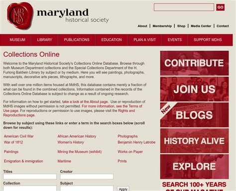 Maryland Historical Society: Collections Online Handout for 9th - 10th ...