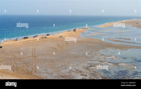 qatar adventurous place khor al udeid ,sea line beach Stock Photo - Alamy