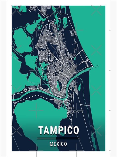 "Map of Tampico Mexico" Metal Print for Sale by RKasper | Redbubble