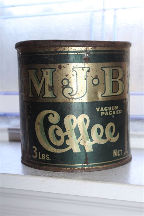 Large Vintage MJB Coffee Tin Can 3 Lb