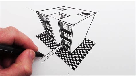 How to Draw using 3-Point Perspective: Simple Buildings - YouTube