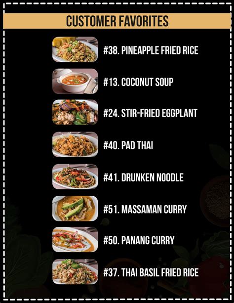 Thai Food Menu