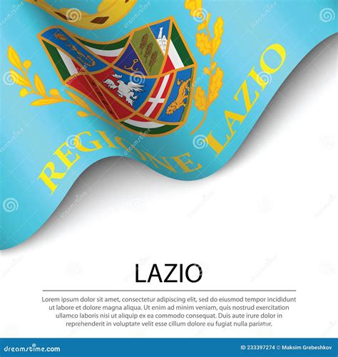 Waving Flag of Lazio is a Region of Italy on White Background Stock ...