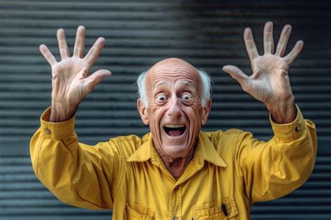 Premium AI Image | The Funny Faces of the Old Man