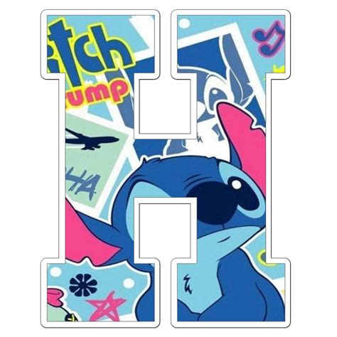 Letras Stitch H | Lilo y stitch, Logo en acuarela, Alfabeto