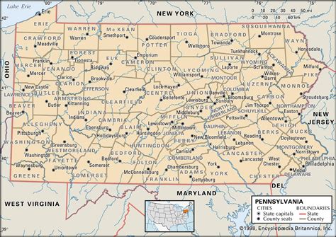 Pennsylvania State County Map - Nat Laurie