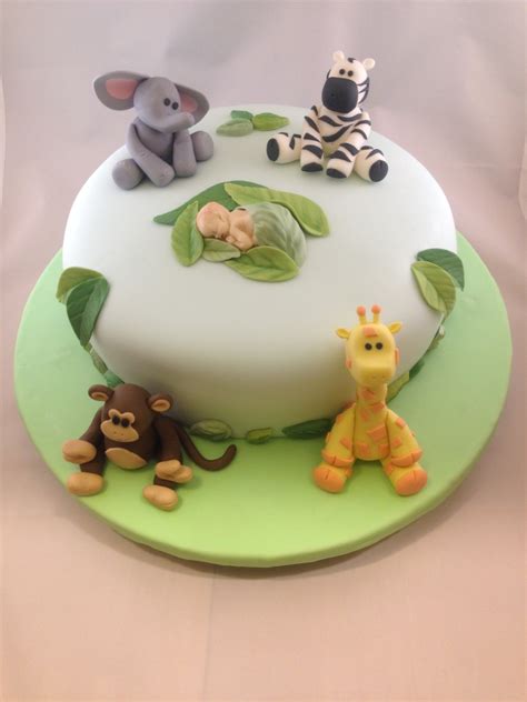 Animal Safari Baby Shower Cake - CakeCentral.com