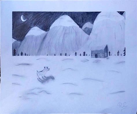 Snowy Field ( Pencil Drawing) by RuffCarly on DeviantArt