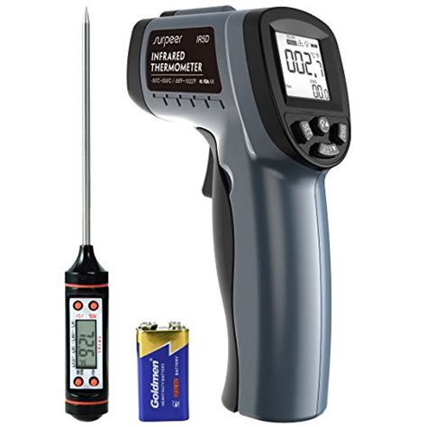 Infrared Thermometer, SURPEER IR5D Thermoworks Laser Thermometer Gun ...