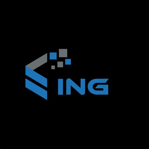 ING letter logo design on black background. ING creative initials ...