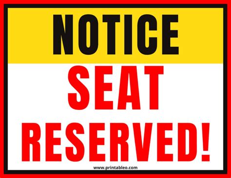 25+ Reserved Seat Signs | Download Printable PDFs