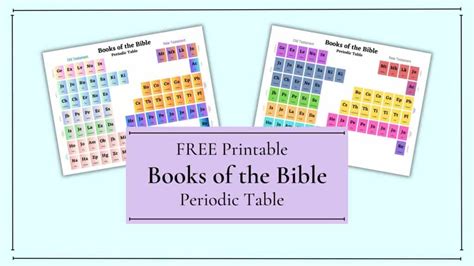 Free Bible Periodic Table Printable