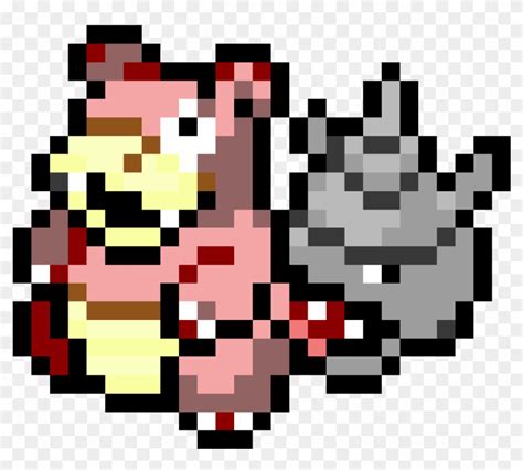 Download Pokemon Pärlplatta Mall Mewtwo , Png Download - Slowbro Pixel ...