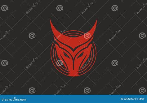 Red Dragon Head Logo stock vector. Illustration of chinese - 236422370