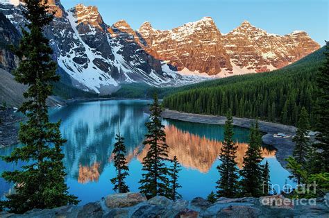 Moraine Lake reflection Photograph by Michael Wheatley - Pixels