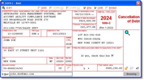 1099-C Software to Create, Print & E-File IRS Form 1099-C