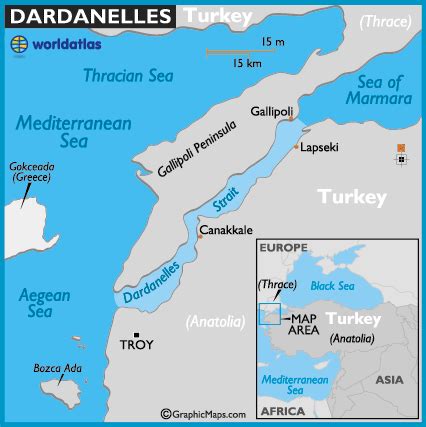 Dardanelles Strait On World Map - Map Of Rose Bowl