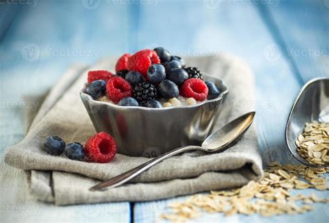 Oatmeal and Fruit 1413244 Stock Photo at Vecteezy