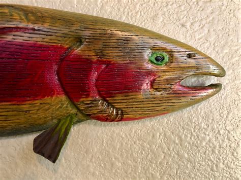 Rainbow Trout Barnwood Sculpture