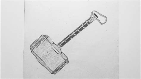 How To Draw Thor's Hammer | MJOLNIR | Step By Step With Pencil ...