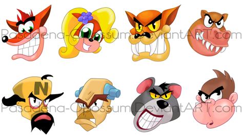 Crash Bash Character Icons by Pasadena-Opossum on DeviantArt