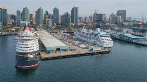 Two Cruise Ships Simultaneously Use Shore Power at San Diego Port