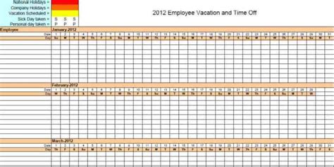 Microsoft Excel Templates 9 Employee Vacation Tracker Excel Templates ...